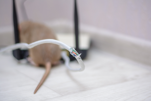 rat chewed electrical cord